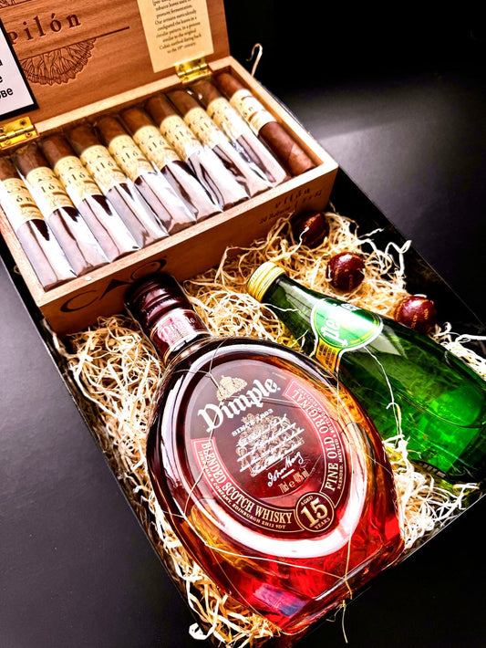 Подаръчна кутия с кутия пури и уиски Dimple , код 310