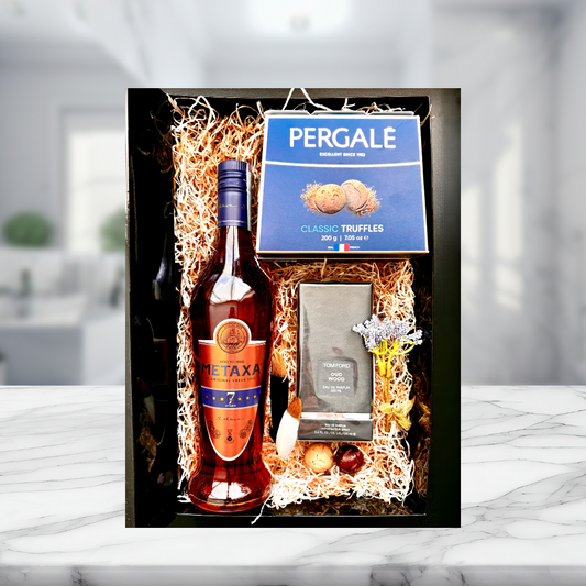 Подаръчна кутия с бренди Metaxa и парфюм , код 309