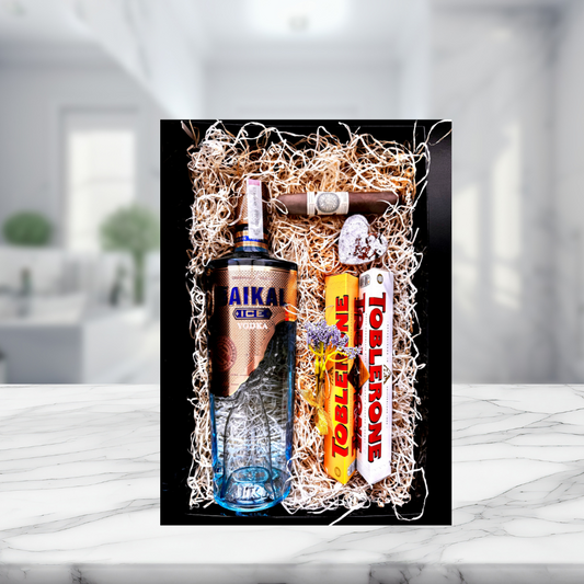 Подаръчна кутия с водка Baikal и пура , код 313