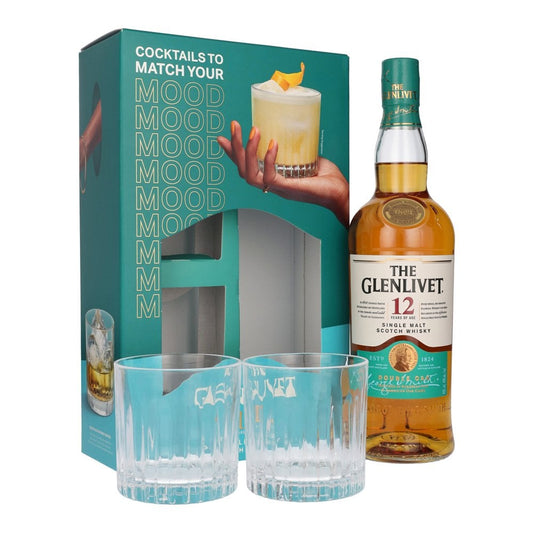 Уиски Glenlivet 12 Y.O , 700 ml+ 2 чаши