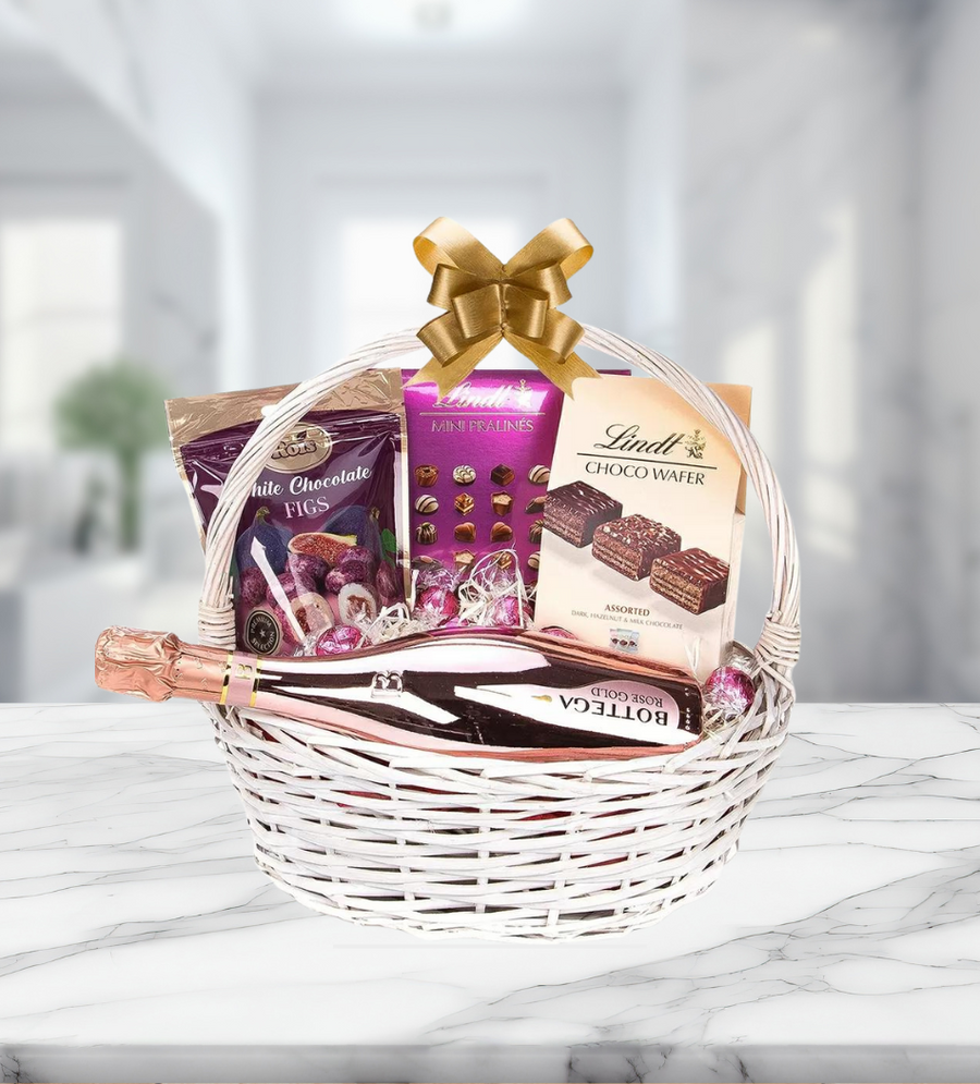 Подаръчна кошница с вино Bottega rose gold, код 793