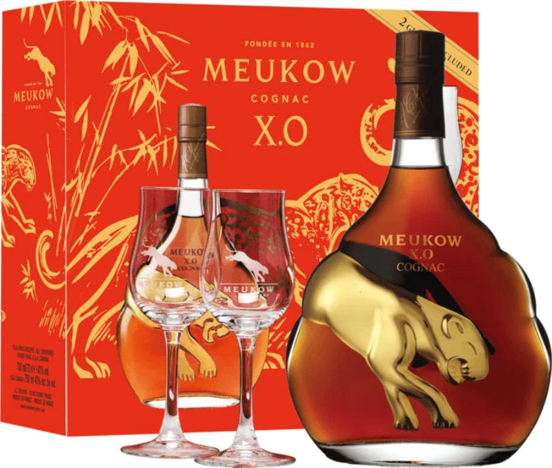 Коняк Meukow X.O 40% , 700 мл + 2 чаши