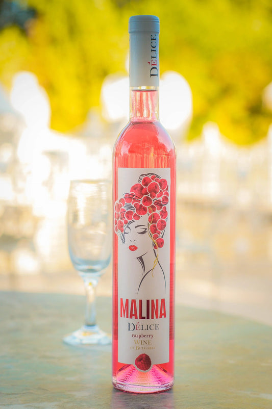 Червено вино Delice malina  500 ml